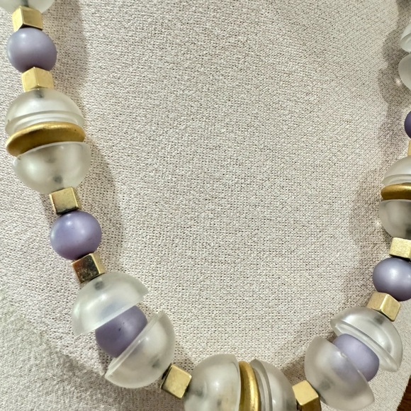 Napier Crystal Ice Collection, Lucite MCM Bead Statement Necklace - Picture 4 of 5
